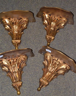 Lot 431 - Four gilt wall brackets