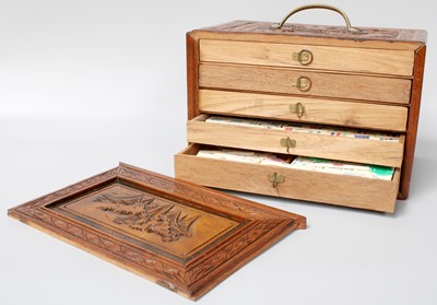 Lot 274 - A 20th Century Mahjong Set, in a carved wood case