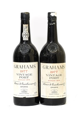 Lot 3194 - Graham's 1977 Vintage Port (two bottles)