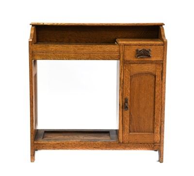 Lot 1353 - An Arts & Crafts Oak Hall Stand, with raised...