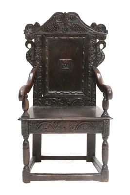 Lot 287 - A 17th Century Joined Oak Wainscot Chair,...