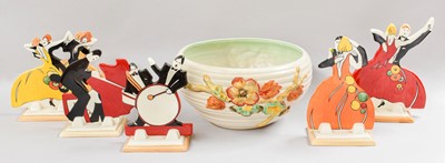 Lot 214 - Five Wedgwood Clarice Cliff Art Deco Style...