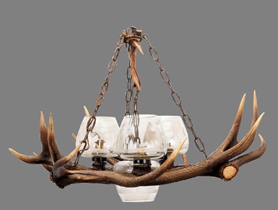 Lot 341 - Antler Furniture: A Red Deer Antler Mounted...