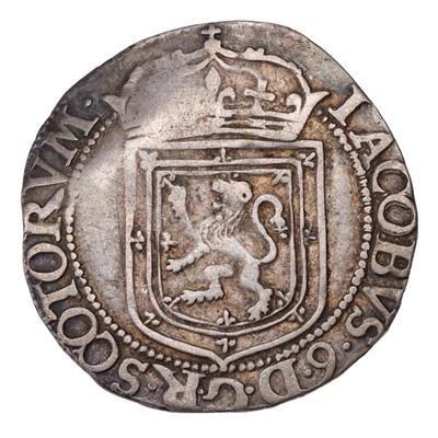 Lot 282 - Scotland, James VI, Thistle Merk 1604; (6.64g),...