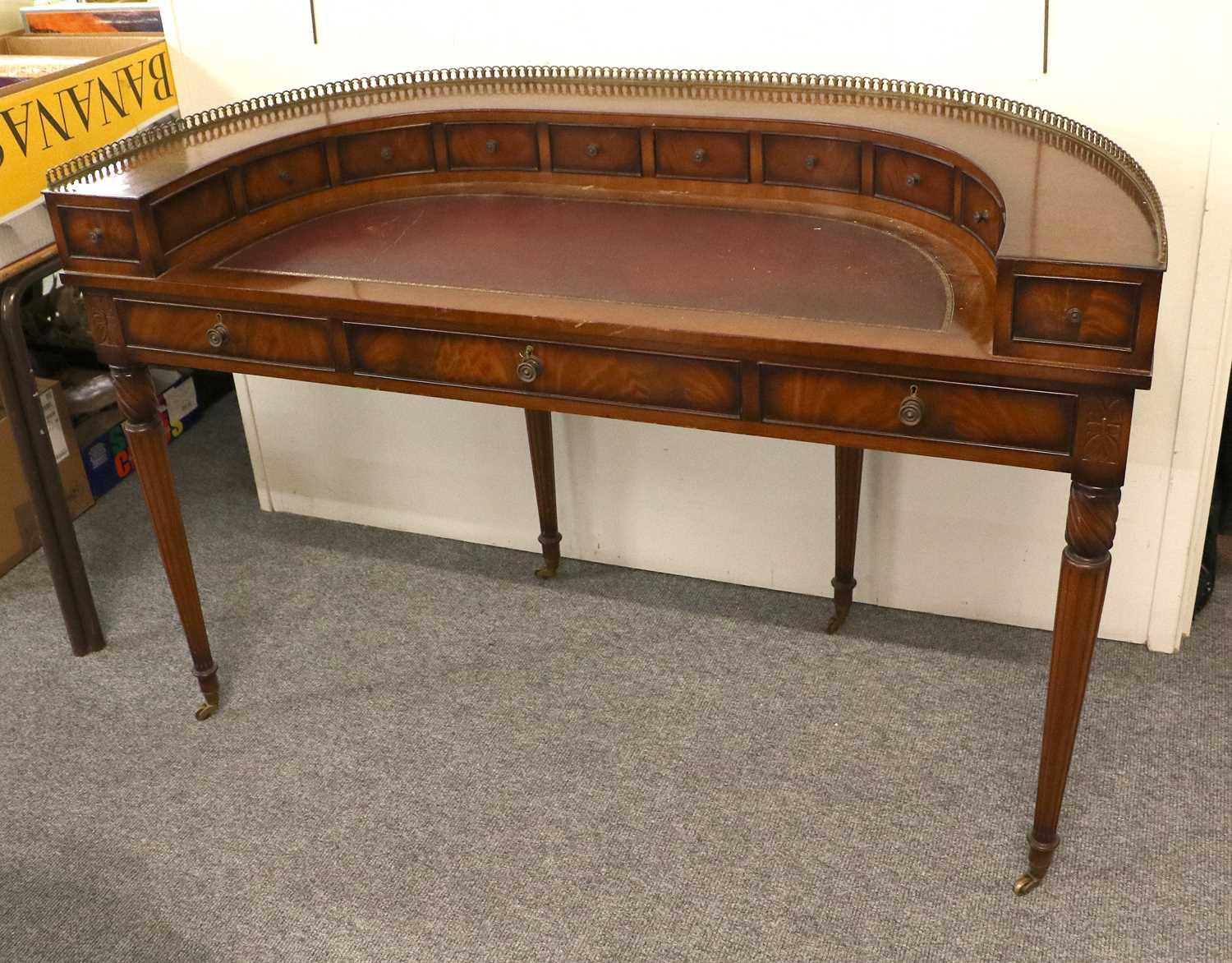 Lot 1257 A Reproduction Mahogany Desk, of Carlton