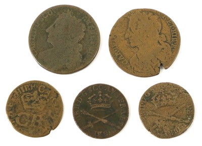 Lot 286 - Assortment of Scottish Copper Coins, 5 coins...