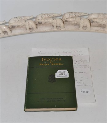 Lot 461 - A pre-Second World War African ivory elephant bridge and a book ";Ivories"; by Wm Maskell and...