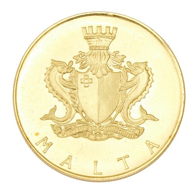 Lot 253 - Malta, £50 1973, (.917 gold, 28mm, 14.97g),...