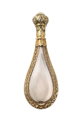 Lot 2358 - A French Silver-Gilt Mounted Glass Scent-Bottle