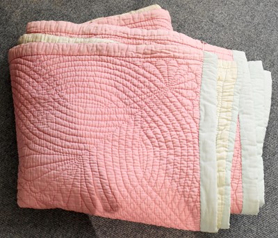 Lot 358 - A Pink and Pale Green Whole Cloth Reversable...