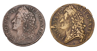 Lot 301 - 2x Ireland, James II, Gunmoney Shillings,...