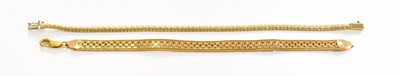 Lot 1085 - Two 9 Carat Gold Fancy Link Bracelets, length...