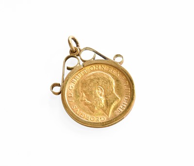 Lot 1089 - A 1913 Half Sovereign, loose mounted as a...