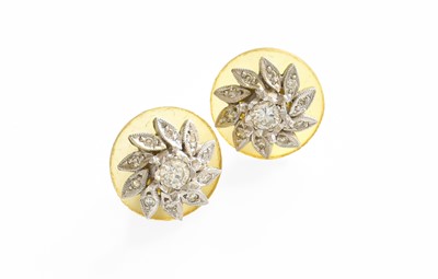 Lot 1062 - A Pair of Diamond Cluster Earrings,...