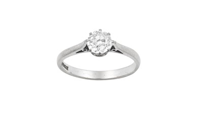 Lot 2155 - An 18 Carat White Gold Diamond Solitaire Ring...