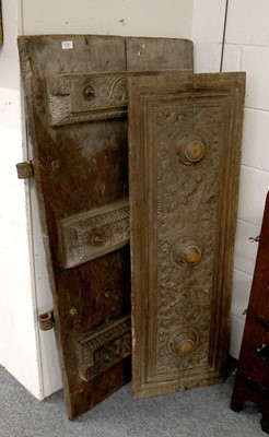 Lot 1321 - An 18th Century Indian Carved Hardwood Door,...