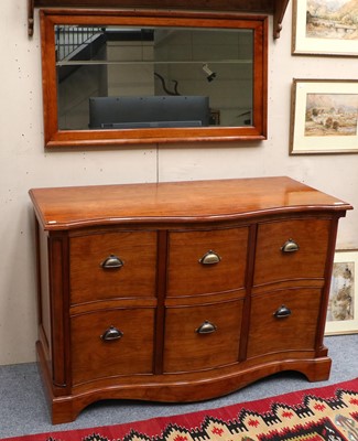 Lot 1299 - A Modern Serpentine Fronted Six Drawer Chest,...