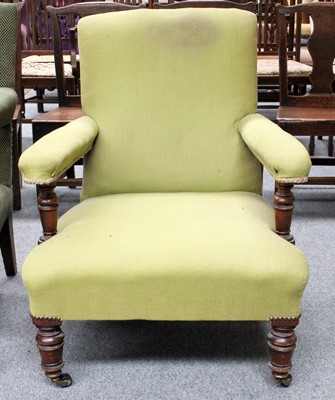 Lot 1171 - A Victorian Open Armchair in the Howard Style,...