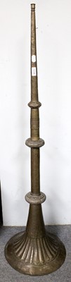 Lot 1238 - A 19th century Indian Brass Horn, with reeded...