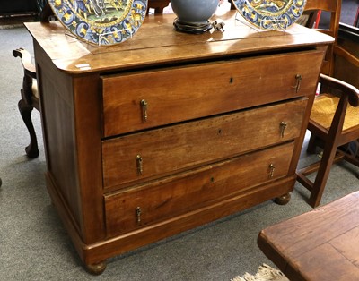 Lot 1255 - A 19th century French Three Drawer Walnut...