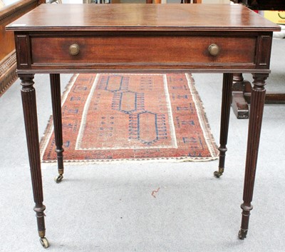 Lot 1225 - A 19th century Mahogany Reeded Leg Table, 79cm...