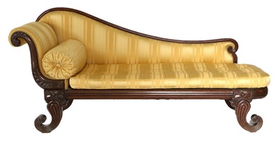 Lot 780 - A Regency Mahogany-Framed Chaise Longue, early...