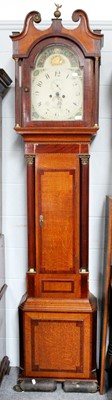 Lot 1121 - An Oak and Mahogany Longcase Clock, 13''...