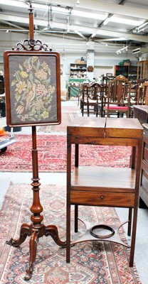 Lot 1193 - A George III Mahogany Jug and Washstand, with...