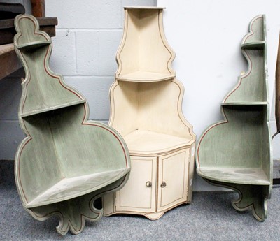 Lot 1227 - A Pair of 20th century Painted Corner Wall...