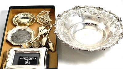 Lot 488 - A quantity of white metal wares including a footed bowl