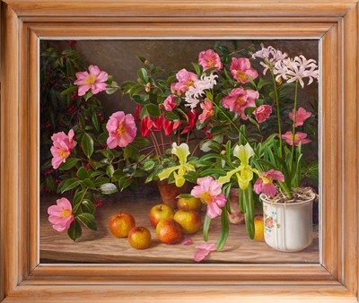 Lot 44 - Raymond Booth (1929-2015) “Camellia, Cyclamen...