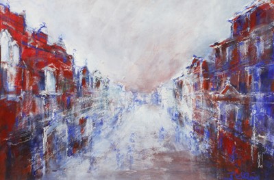 Lot 1138 - Sue Jelley (Contemporary) Street scene Signed,...