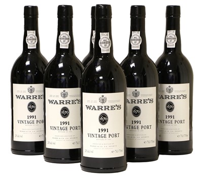 Lot 3214 - Warre's 1991 Vintage Port (six bottles)