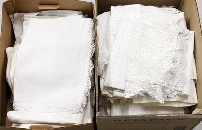 Lot 2038 - White Linen and Textiles comprising a white...