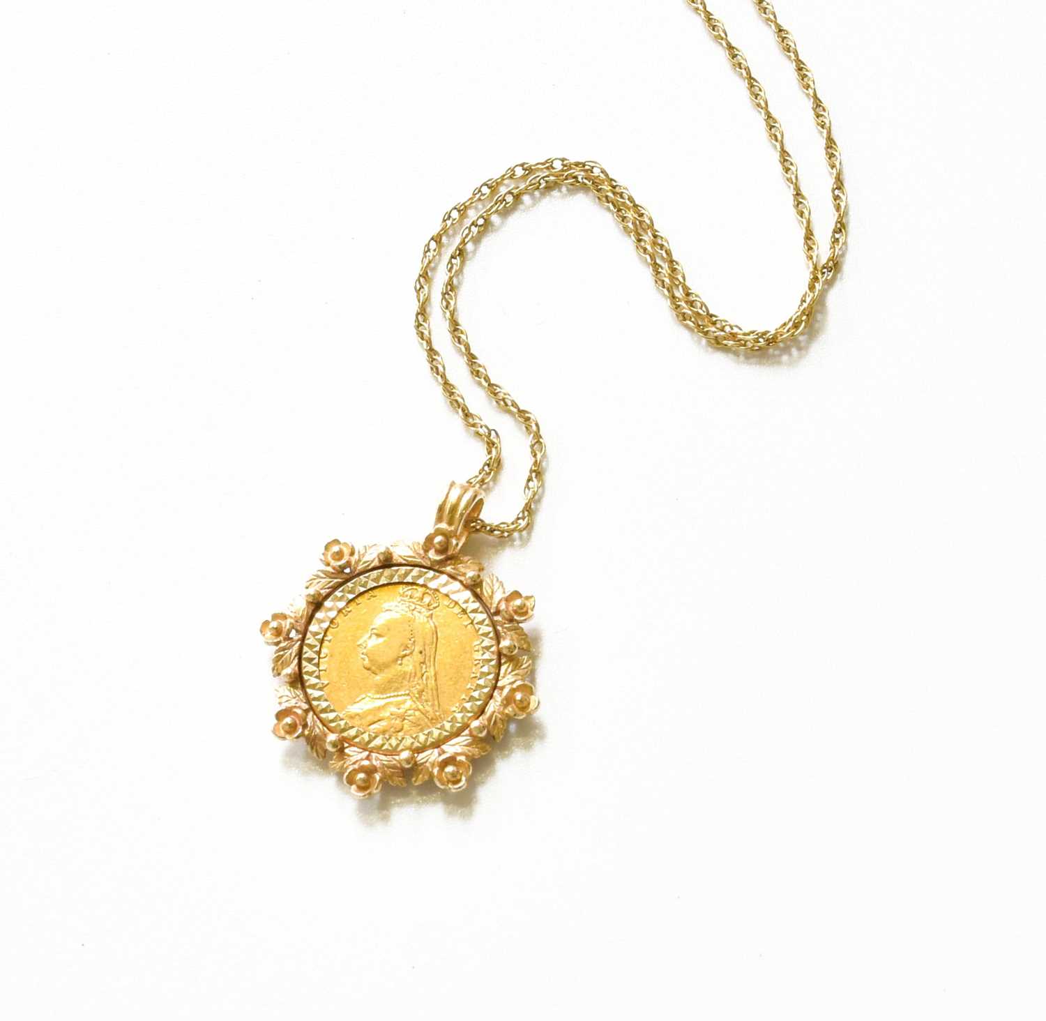 Lot 292 - A Half Sovereign Pendant on Chain, dated 1892,...