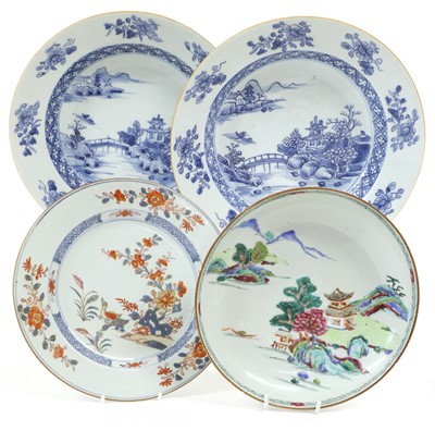 Lot 246 - A Pair of Chinese Porcelain Dishes, Qianlong,...