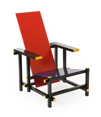 Lot 295 - Cassina: 635 Red and Blue Lounge Chair,...