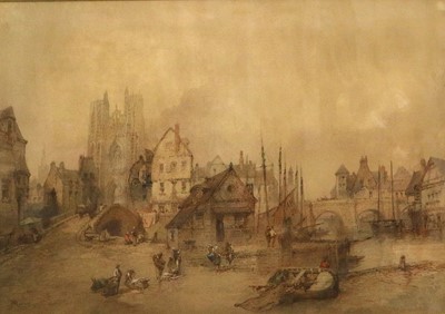 Lot 1388 - Paul Marny (1829-1914) Abbeville Watercolour,...