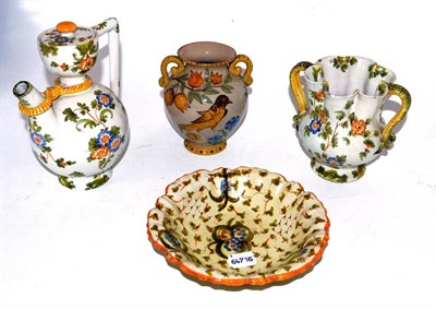 Lot 520 - Four pieces Cantagalli wares