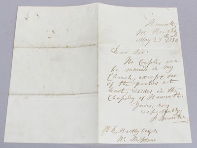 Lot 39 - Bronte (Rev. Patrick). Autograph Letter Signed,...