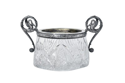 Lot 2382 - A Russian Silver-Mounted Cut-Glass Sugar-Bowl