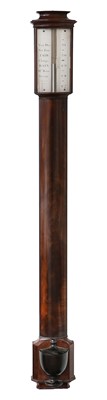 Lot 255 - A Good Mahogany Bow Fronted Stick Barometer,...