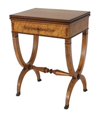 Lot 362 - A Regency Satin Birch Foldover Card Table,...