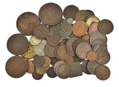 Lot 372 - Mixed Lot of 19th Century Tokens, 59 pieces...