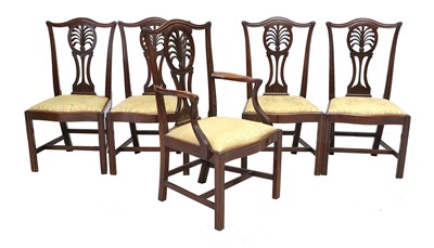 Lot 294 - A Set of Five (4+1) George III Carved Mahogany...