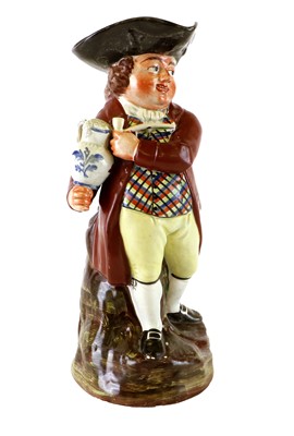 Lot 101 - A Walton Pearlware Hearty Goodfellow Toby Jug,...