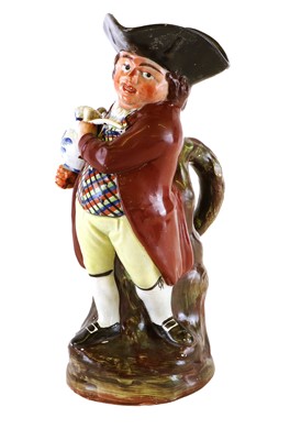 Lot 101 - A Walton Pearlware Hearty Goodfellow Toby Jug,...