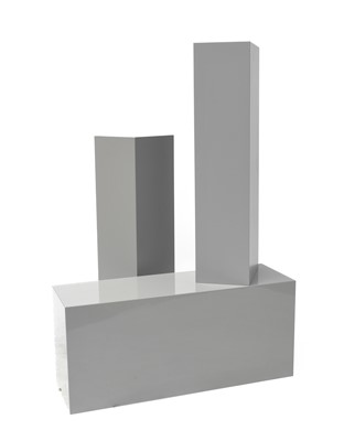Lot 400 - Solits Plinth, grey lacquer, 25.5cm square,...