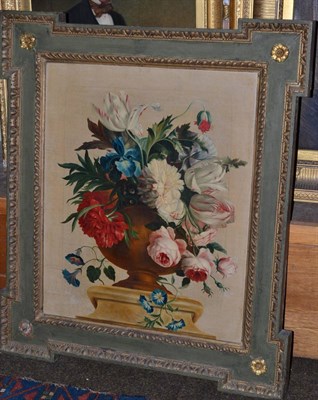 Lot 544 - Dutch School (19th Century), Still Life of an urn of flowers including tulips, roses and...