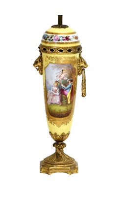 Lot 288 - A Gilt Metal Mounted Sèvres-Style Vase, circa...